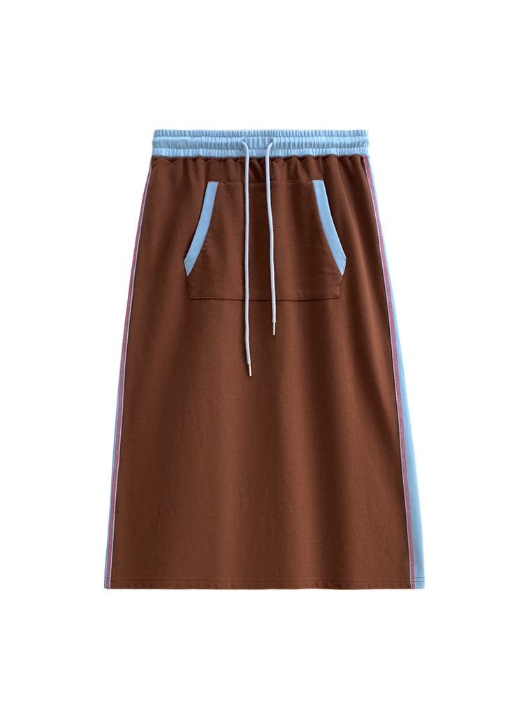 Generic Plus Size Autumn Dog Print Sweatshirt Skirt Set Brown skirt  - Image 1