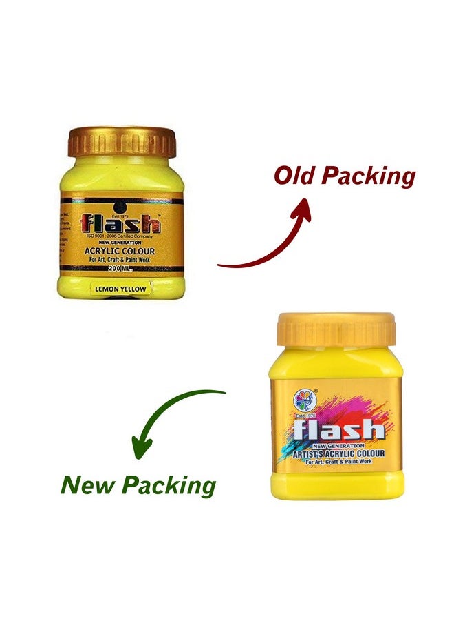 Flash - Flash Acrylic Colour (Lemon Yellow, 200 ml) - Image 1