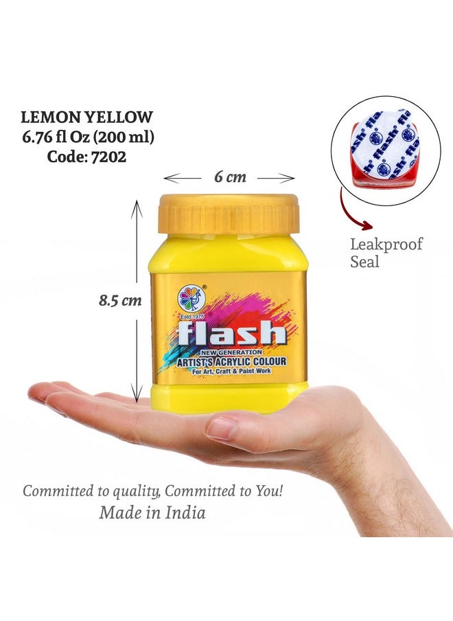 Flash - Flash Acrylic Colour (Lemon Yellow, 200 ml) - Image 1