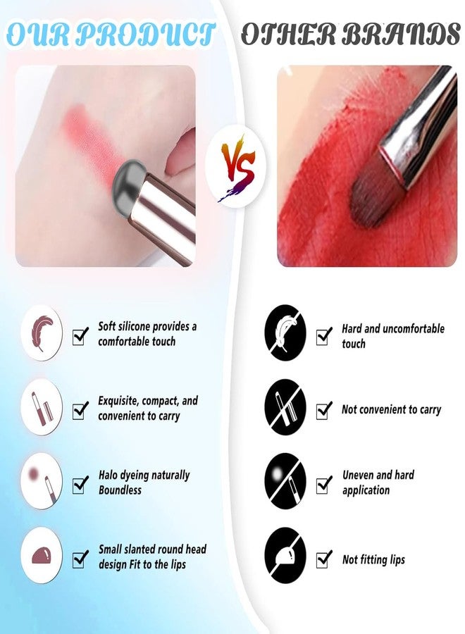 MAYCREATE® 6PCS Silicone Lip Applicator Brush for Makeup Balm Lipstick Concealer with Cap Gloss Tint Mask Black - Image 5