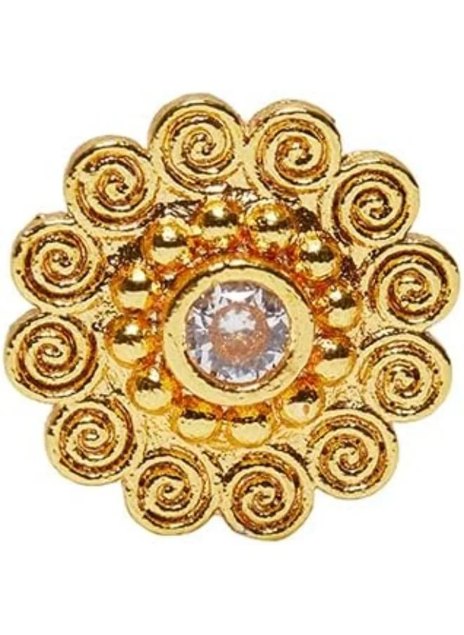 فويلا Indie Collectibles Yellow Gold Plated Floral Motif Nose Pin