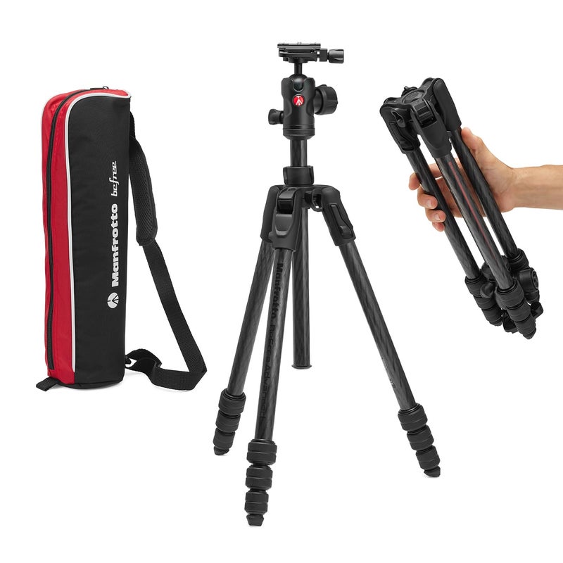 Manfrotto Befree Advanced AS Camera Travel Tripod Kit Twist Lock Compatible with ArcaSwiss Portable and Compact Ball Head Carbon Tripod for DSLR Mirrorless Camera Accessories - Image 2