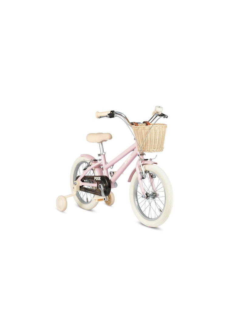 SPINN Pixie 1 Kids Bike 16" Soft Pink | Girls Bicycle Ages 3-6 | Aluminium Frame | Training Wheels & Basket Included | UAE - Image 2