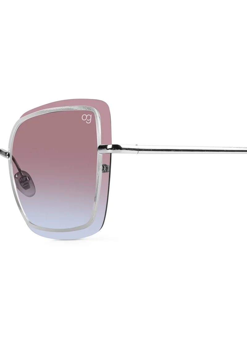 Woggles Latest & Stylish UV Protected Silver Square Sunglasses for Women