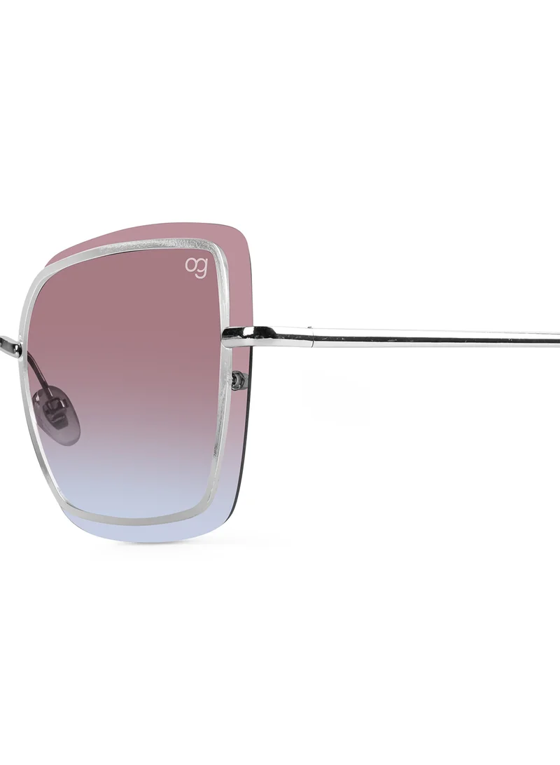Woggles Latest & Stylish UV Protected Silver Square Sunglasses for Women