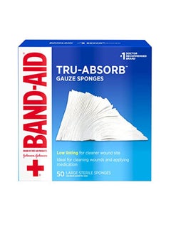 Band Aid Brand First Aid Products Tru-Absorb Sterile Gauze Sponges, Individually Wrapped 4 In By 4 In Pads  - Image 1