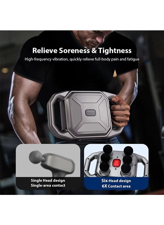 Generic - Wireless Six Heads Fascia Gun Deep Tissue Body Massager High Frequency Vibration for Waist Shoulder Back Leg Relaxation - Image 1