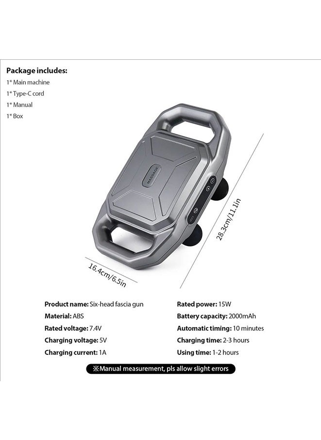 Generic - Wireless Six Heads Fascia Gun Deep Tissue Body Massager High Frequency Vibration for Waist Shoulder Back Leg Relaxation - Image 1
