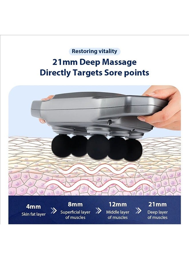 Generic - Wireless Six Heads Fascia Gun Deep Tissue Body Massager High Frequency Vibration for Waist Shoulder Back Leg Relaxation - Image 1