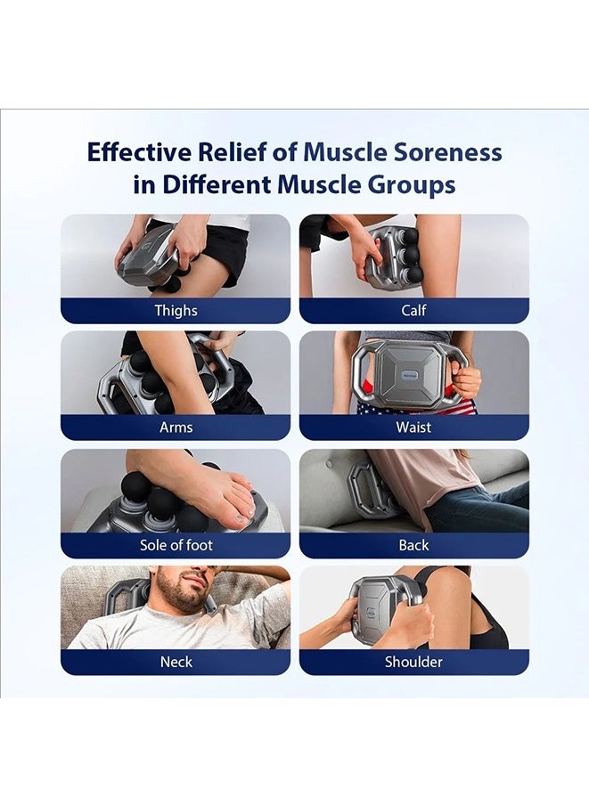 Generic - Wireless Six Heads Fascia Gun Deep Tissue Body Massager High Frequency Vibration for Waist Shoulder Back Leg Relaxation - Image 1