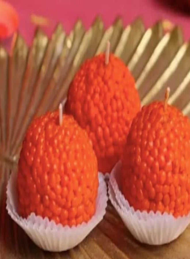 Bumbleberry Motichoor Ladoo Candle | 100% Soy Wax | Hand Poured | Decorative Scented Candle | Festive Gifting | 30gm Each | (Pack of 3) - Image 3