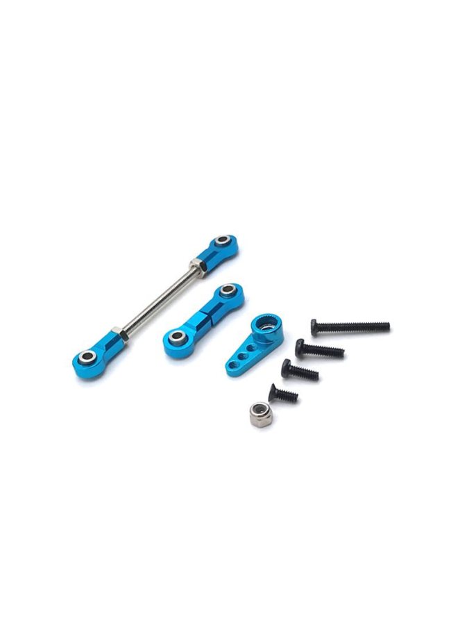 Mosquito Car 1/28 Remote Control Frame Metal Modification Steering Connecting Rod Steering Gear Pull Rod Steering Gear Arm-Color:Silver  - Image 5