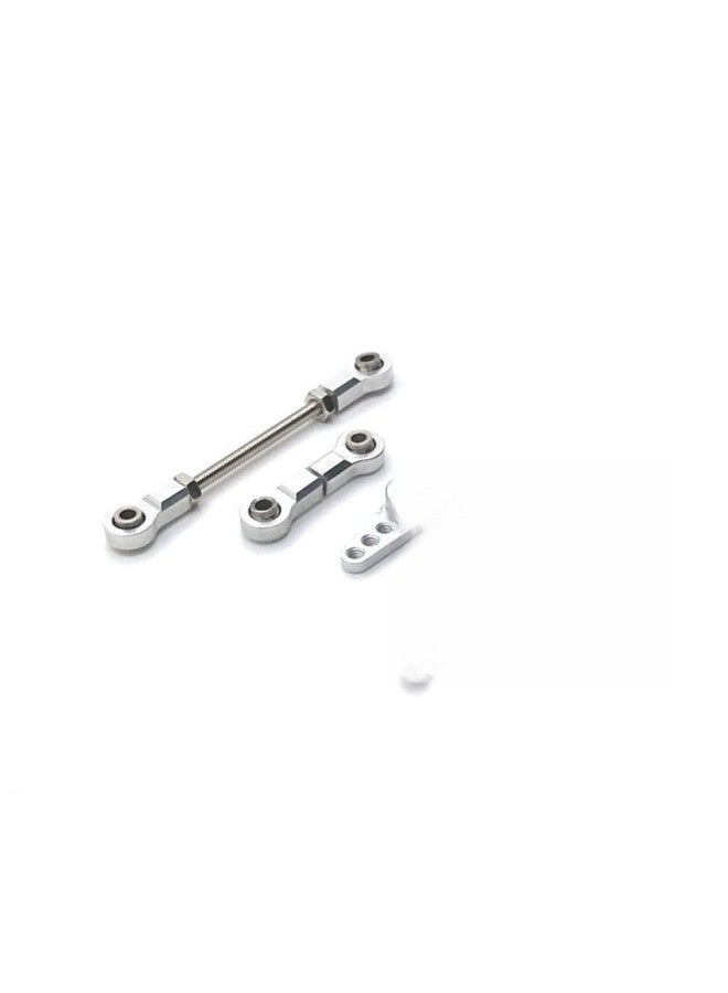 Mosquito Car 1/28 Remote Control Frame Metal Modification Steering Connecting Rod Steering Gear Pull Rod Steering Gear Arm-Color:Silver  - Image 3