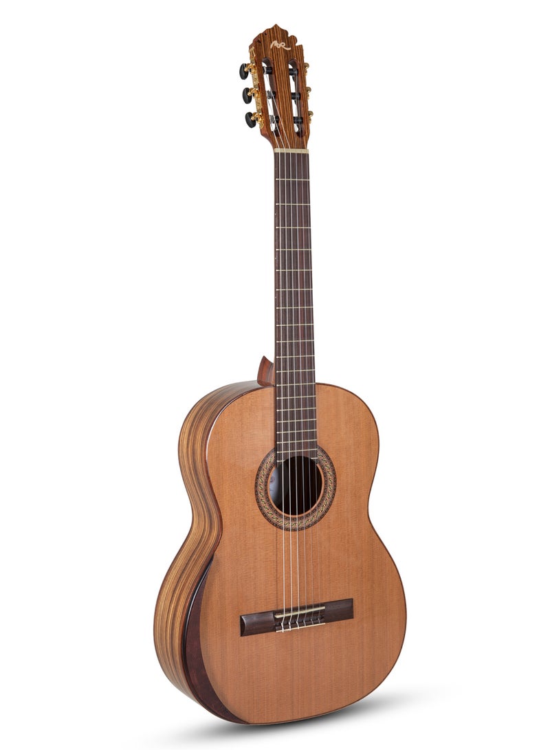Manuel Rodríguez ACADEMIA Classical Guitar AC40-C 4/4 – Solid Cedar Top & Zebrano Back – High Gloss European Build with GEWA Armrest - Image 1