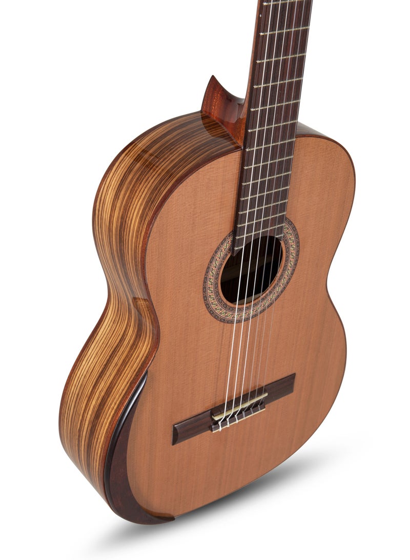 Manuel Rodríguez ACADEMIA Classical Guitar AC40-C 4/4 – Solid Cedar Top & Zebrano Back – High Gloss European Build with GEWA Armrest - Image 3