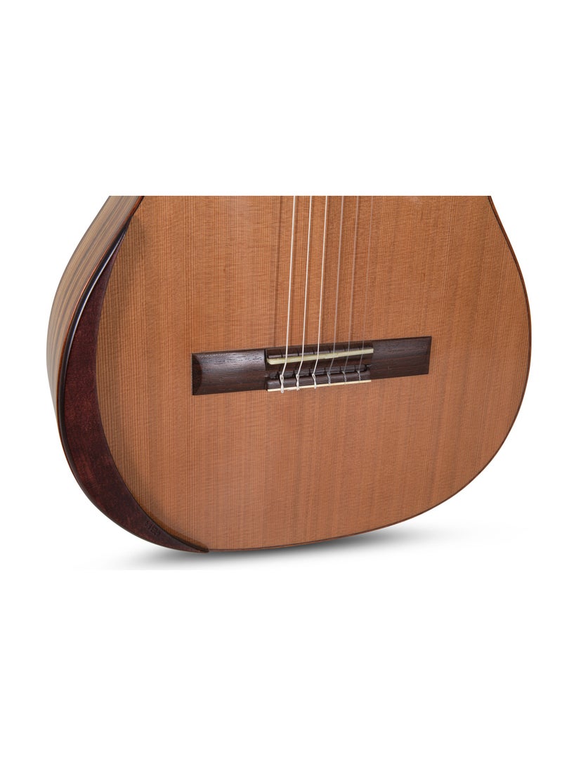 Manuel Rodríguez ACADEMIA Classical Guitar AC40-C 4/4 – Solid Cedar Top & Zebrano Back – High Gloss European Build with GEWA Armrest - Image 4