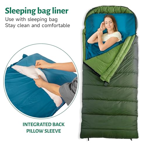 LSTRAGY Ultralight Sleeping Bag Liner, 7.8oz Satin Sleep Sack, Comfy Breathable & Cooling & Silky Soft liner, Travel Sheets & Adult Sleep Sack with 2 Way Zipper, Ideal for Backpacking, Hotel, Camping, Hostels - Image 3