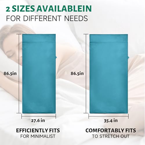 LSTRAGY Ultralight Sleeping Bag Liner, 7.8oz Satin Sleep Sack, Comfy Breathable & Cooling & Silky Soft liner, Travel Sheets & Adult Sleep Sack with 2 Way Zipper, Ideal for Backpacking, Hotel, Camping, Hostels - Image 4