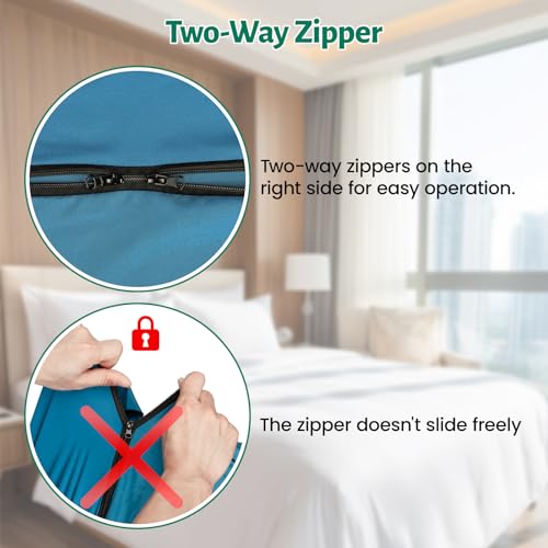 LSTRAGY Ultralight Sleeping Bag Liner, 7.8oz Satin Sleep Sack, Comfy Breathable & Cooling & Silky Soft liner, Travel Sheets & Adult Sleep Sack with 2 Way Zipper, Ideal for Backpacking, Hotel, Camping, Hostels - Image 5