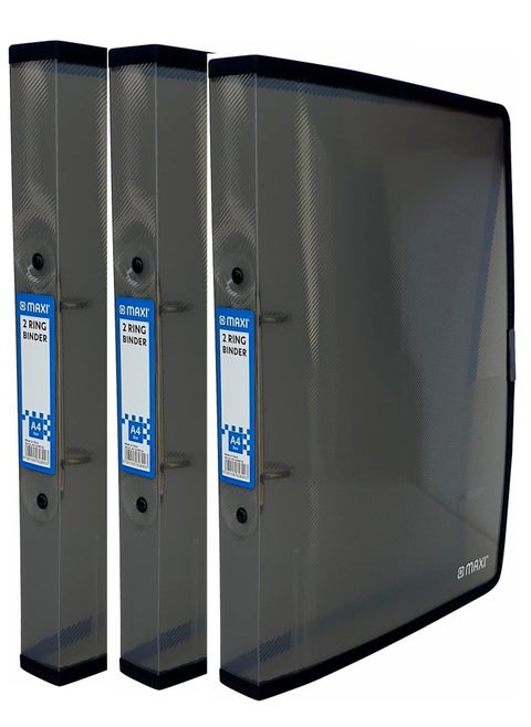 3-Piece A4 Size Two Ring Binder Black