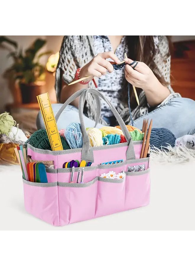 Large Capacity Pink Multi Purpose Organizer Bag With Handles - Image 4