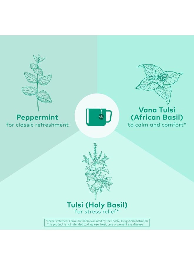 Organic India Organic India Tulsi Peppermint Tea, Immune Support, Organic, Non-GMO, and Fair Trade, 18 Infusion Bags (Pack of 1) - Image 5