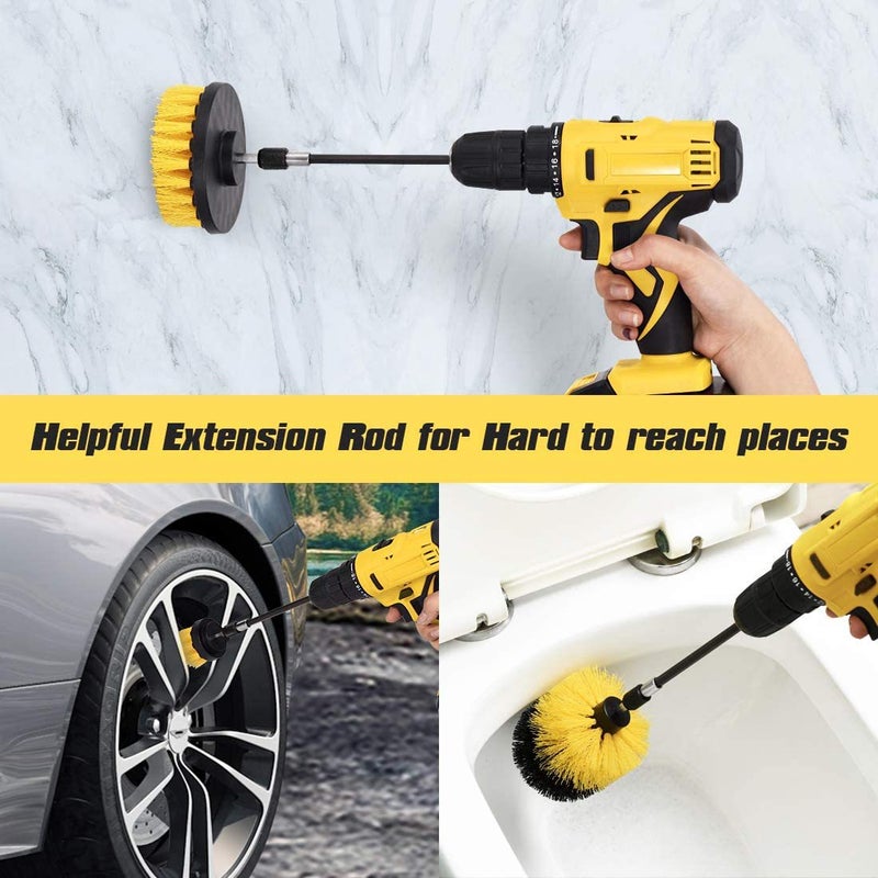 Supply 23.54Inch Electric Drill Brush Three-Piece Set Electric Cleaning Plastic Brush Car Toilet Brush Electric Brush - Image 3