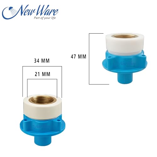New Ware® Universal Washing Machine Tap Adapter Connect for Inlet Hose Pipe - Easy Installation, Leak-Proof Blue Tap Connector for Most Standard Taps and Faucets (Pack of 2) - Image 2