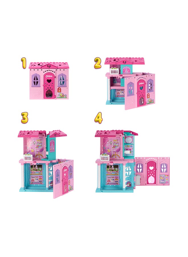 Barbie Chelsea Toy Dollhouse With 15+ Accessories, Pop-Up House Expands To 17+ X 13+ Inches With 5 Play Areas & Slide, Includes Small Doll & Pet Dog - Image 2