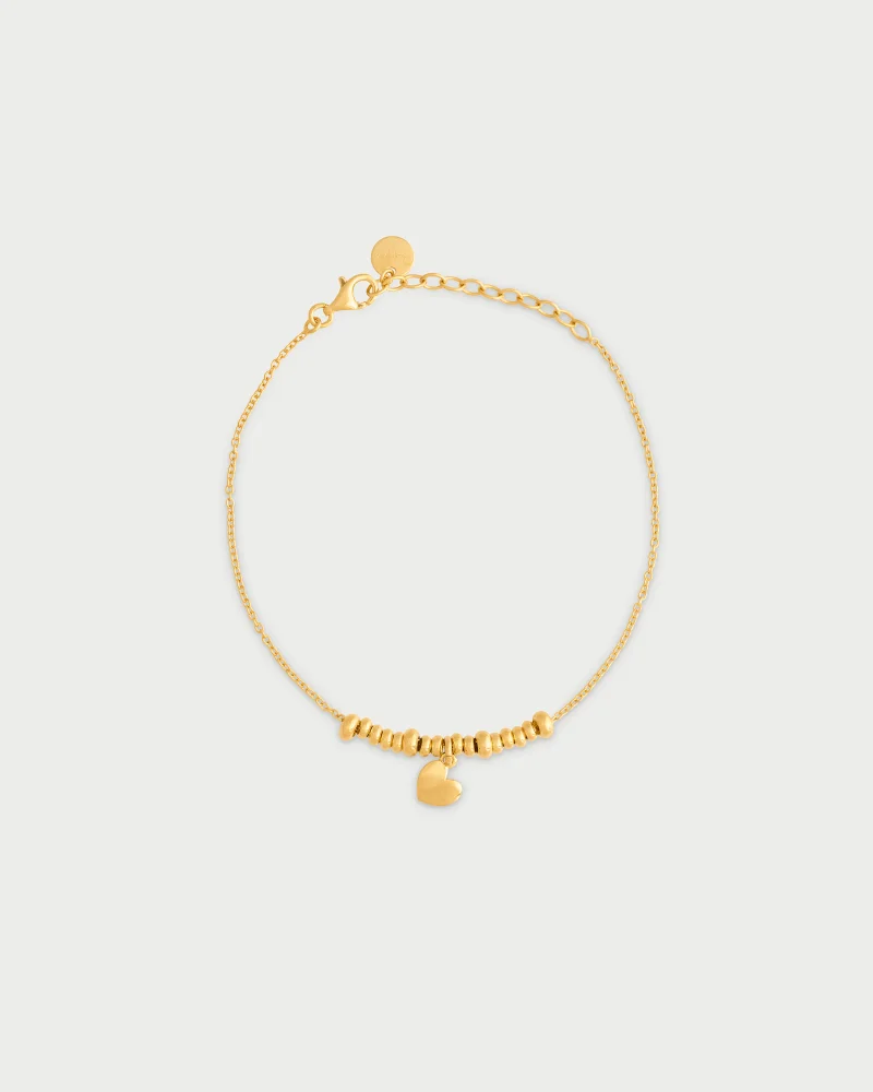 Rue Des Mill Bracelet micro rings - heart - yellow gold