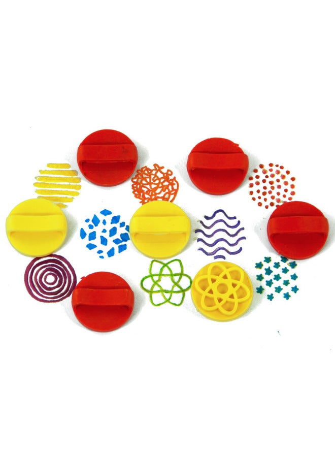 Toddler Meilao DIY Handmade Painting Pigment Clay Making Material Tool Graffiti Rubber Animal Pattern Seal-Color:Small Rubber Finger Stamp (8/set) - Image 1