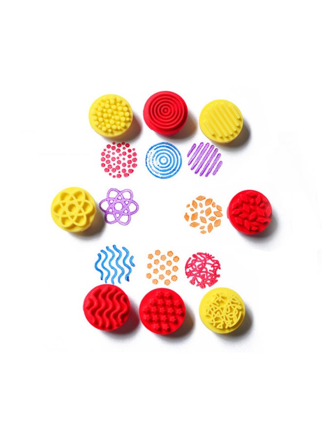 Toddler Meilao DIY Handmade Painting Pigment Clay Making Material Tool Graffiti Rubber Animal Pattern Seal-Color:Small Rubber Finger Stamp (8/set) - Image 4