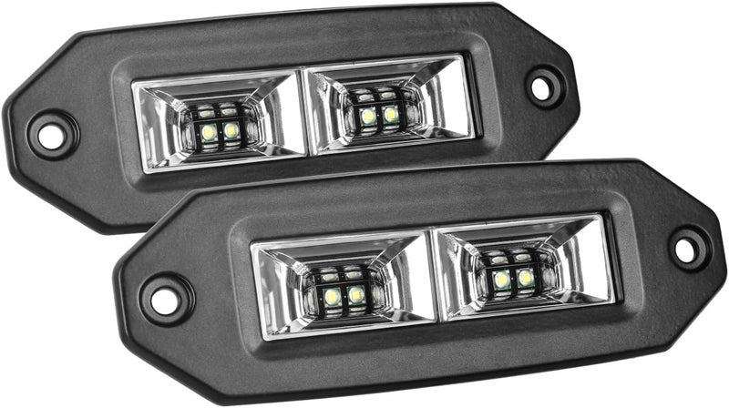 AAIWA 40W Flush Mount LED Light Bar - 2PCS Off Road Backup Driving Lights for Jeep, ATV, UTV, SUV, Truck, Boat - Image 2