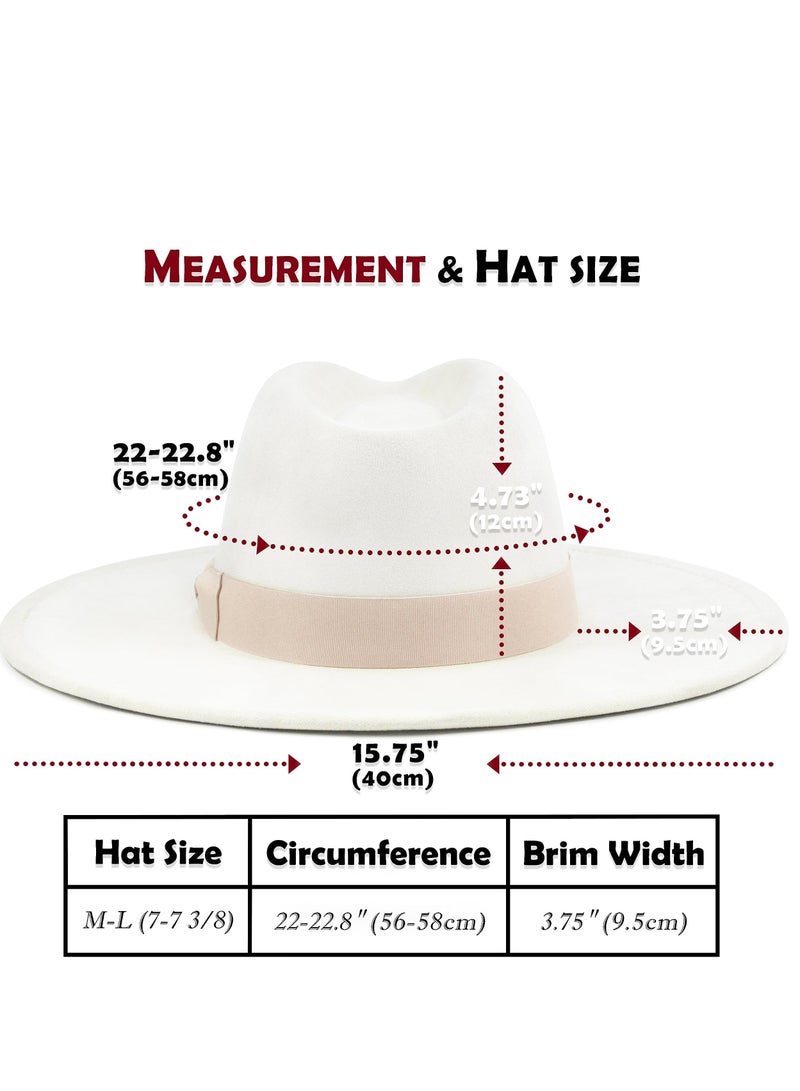 Barakah Big Wide Brim Fedora Hat Outfits Western Felt Panama Rancher Suede Bowler Cap for Women Men Sun Wool - Image 5