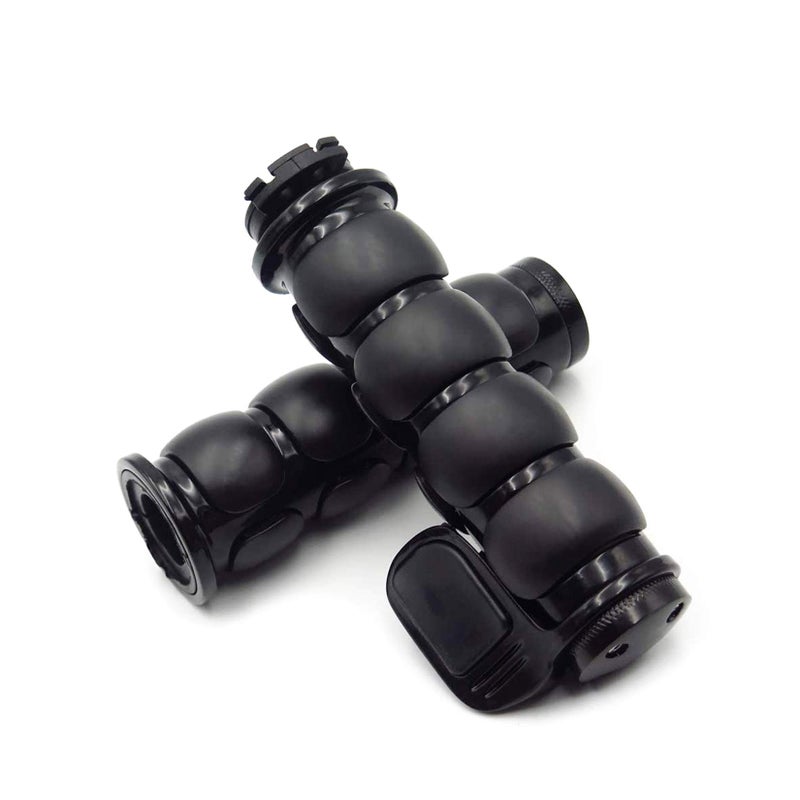 مقابض دراجة نارية MOTLTECH 1 25mm غير قابلة للانزلاق مع مساعدة في دواسة الوقود لهارلي ياماها كاواساكي سوزوكي دراجات نارية تشوبر سوداء