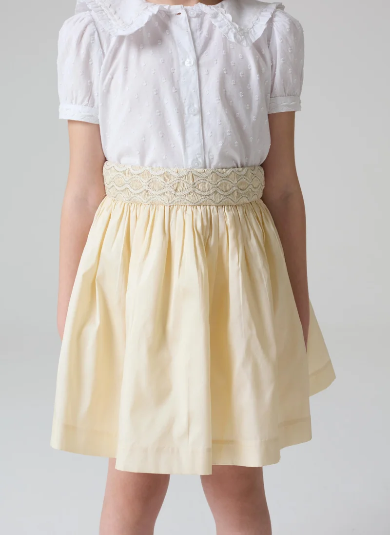 او في اس Taffeta skirt with lurex embroidery