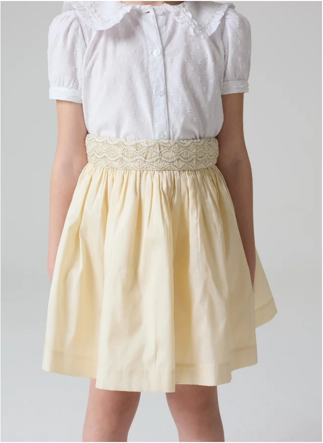 او في اس Taffeta skirt with lurex embroidery