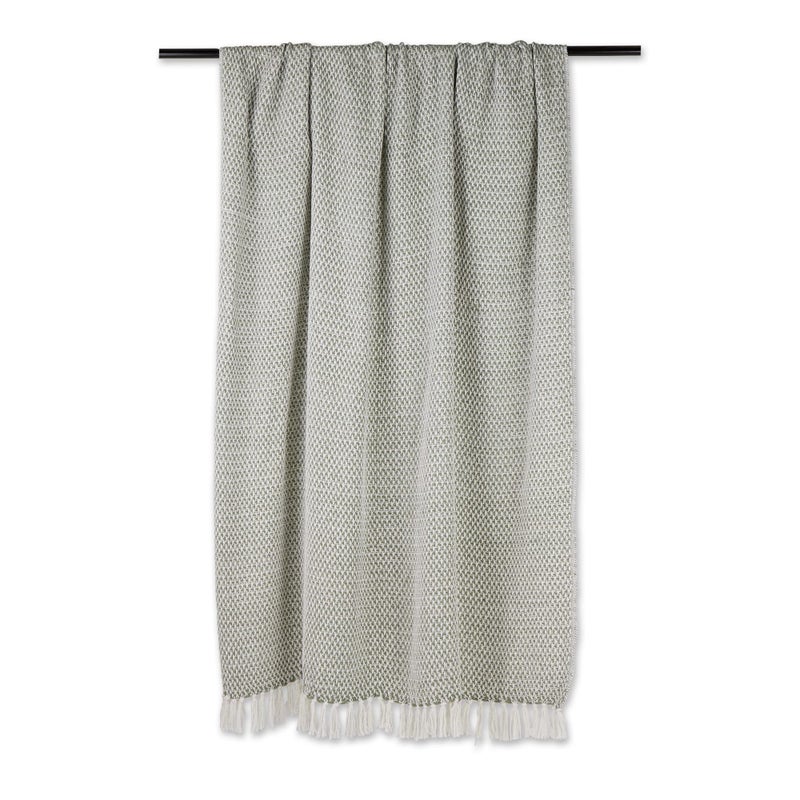 DII Woven Throw Collection 100% Cotton, Basketweave, 50x60, Artichoke Green - Image 2