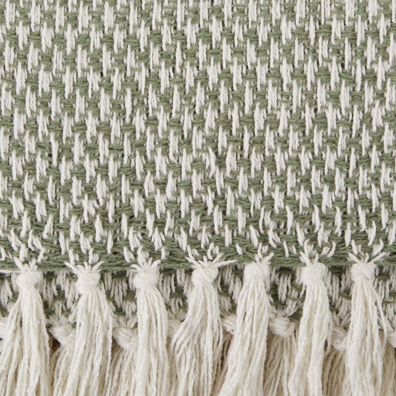 DII Woven Throw Collection 100% Cotton, Basketweave, 50x60, Artichoke Green - Image 3