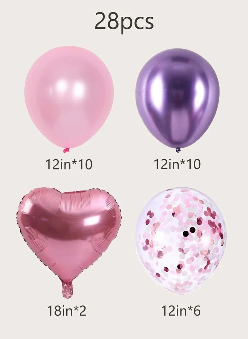 Premium Pink and Purple Balloon Kit For Birthday Parties - Image 2