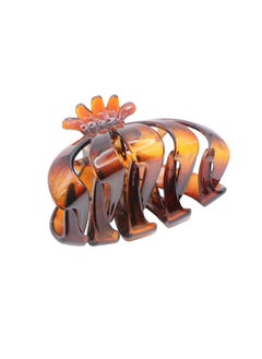 Parcelona French Fleur Medium 3.25" Wide Tortoise Shell Celluloid French Hair Claw Clips Jaw Fashion Durable And Styling Hair Accessories For Women Strong Hold No Slip Grip Made In France  - Image 1