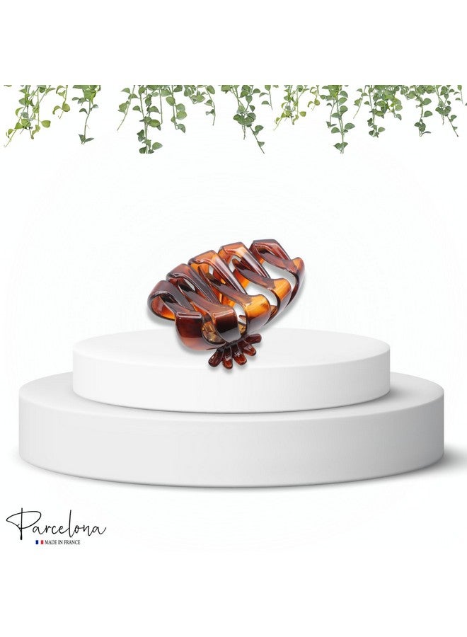 Parcelona French Fleur Medium 3.25" Wide Tortoise Shell Celluloid French Hair Claw Clips Jaw Fashion Durable And Styling Hair Accessories For Women Strong Hold No Slip Grip Made In France - Image 5