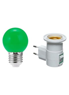 Direct on/off switch + 1W LED light bulb for night lighting, decoration and parties (green)