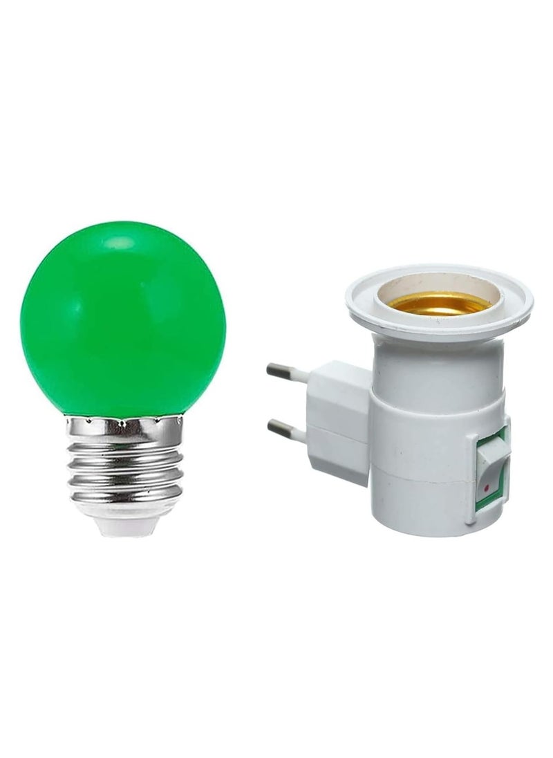 Generic - Direct on/off switch + 1W LED light bulb for night lighting, decoration and parties (green) - Image 1