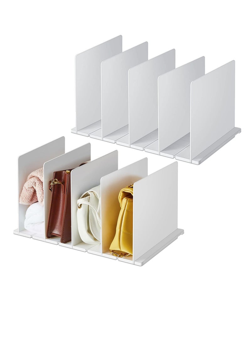 Excefore White Plastic Purse Handbag Organizer, for Closet Shelf Adjustable Handbag Storage Organizer, Cabinet and Bookshelf Organizer for Shirt, Sweater and Books, Detachable & Space Saving (2 Sets)  - Image 1