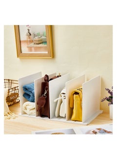 Excefore White Plastic Purse Handbag Organizer, for Closet Shelf Adjustable Handbag Storage Organizer, Cabinet and Bookshelf Organizer for Shirt, Sweater and Books, Detachable & Space Saving (2 Sets)  - Image 2