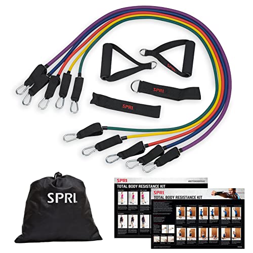SPRI Resistance Band Kit - Resistance Training Interchangeable Tubes for Full Body Toning - Includes 5 Exercise Bands, Ankle/Wrist Strap with Padded Handles, Door Anchor, Exercise Guide, Carry Bag - Image 2