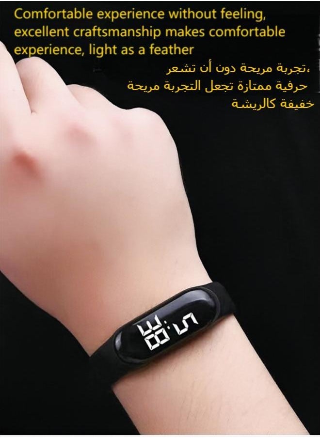 دي تي جي بي - ساعة أطفال إلكترونية LED كرتونية من المضيئة باللمس، مقاومة للماء، اللون أسود، قطعة واحدة - Image 1