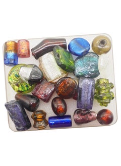 eshoppee eshoppee 300 gm Multicolor Multi Shape Silver foil Glass Beads for Art and Crafts Jewellery Making Material(7)  - Image 1