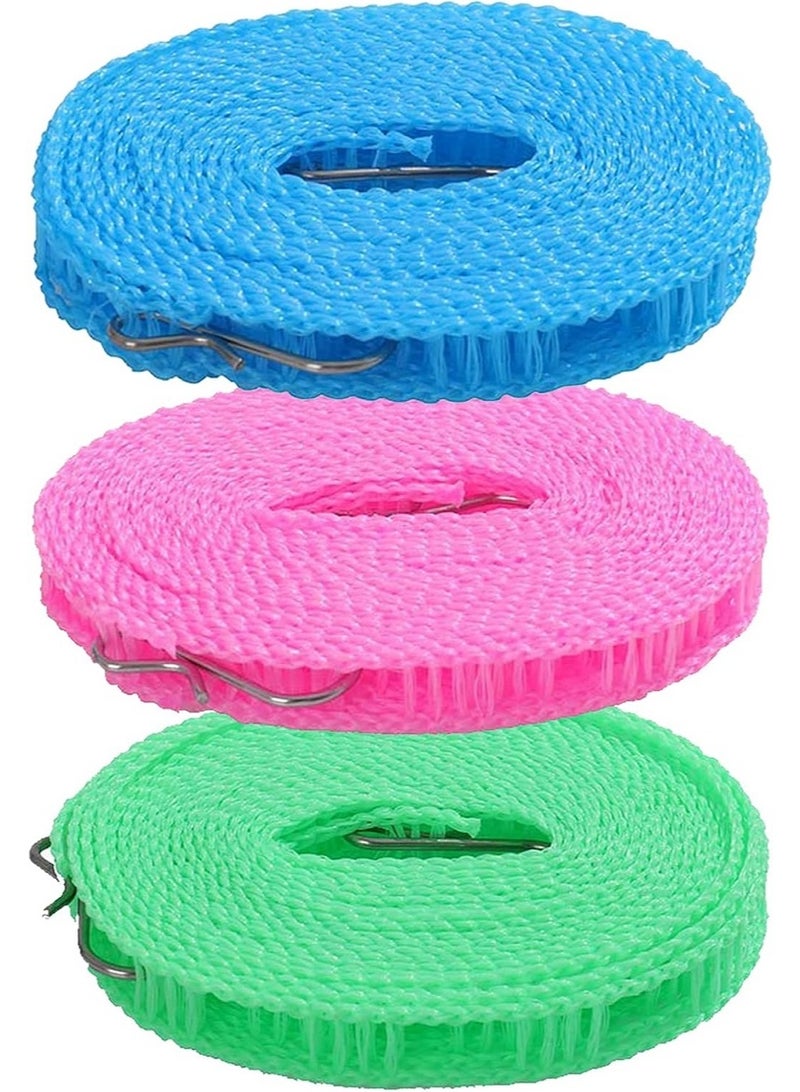 Windproof Clothesline - Non-Slip Nylon Clothesline, Portable Clothes Drying Rope for Laundry and Travel - Adjustable for Outdoor Camping (Multicolor) - Image 1